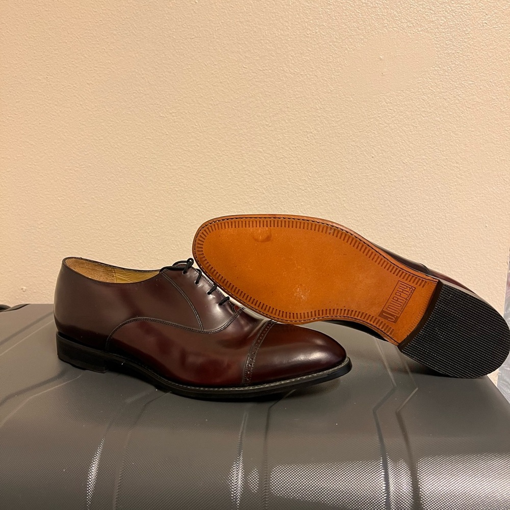 Johnson and Murphy cap toe melton dress shoe